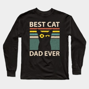 Vintage Best Cat Dad Ever Long Sleeve T-Shirt